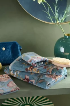 Pip Studio Handdoeken<Badhanddoek Secret Garden 55X100Cm Blauw