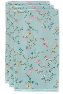 Pip Studio Handdoeken<Badhanddoek Set/3 Les Fleurs 55X100 Cm Blauw