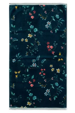 Pip Studio Handdoeken<Badhanddoek Set/3 Les Fleurs Donker 55X100 Cm Blauw