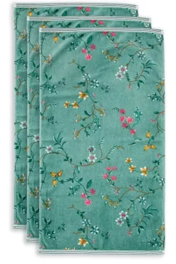 Pip Studio Handdoeken<Badhanddoek Set/3 Les Fleurs 55X100 Cm Groen