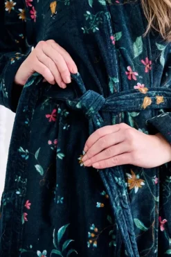 Pip Studio Badjassen<Badjas Les Fleurs Donker Blauw