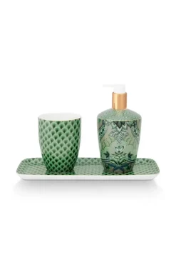 Pip Studio Zeeppompjes<Badkamer Accessoires Set/3 Kyoto Festival Groen