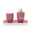 Pip Studio Zeeppompjes<Badkamer Accessoires Set/3 Kyoto Festival Donker Roze