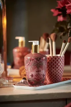 Pip Studio Zeeppompjes<Badkamer Accessoires Set/3 Kyoto Festival Donker Roze