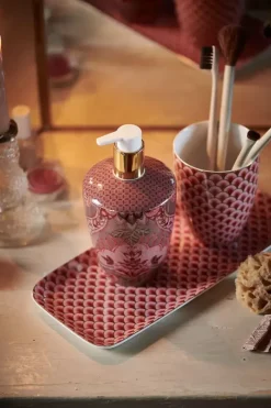 Pip Studio Zeeppompjes<Badkamer Accessoires Set/3 Kyoto Festival Donker Roze