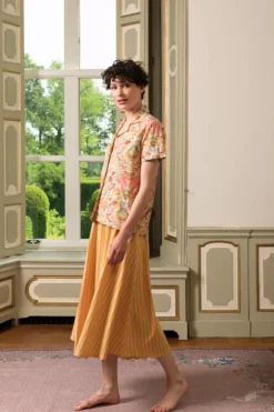Pip Studio T-Shirts<Blouse Korte Mouw Kyoto Festival Geel