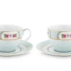 Pip Studio Kop/Schotel<Blushing Birds Set/2 Cappuccino Kop & Schotel Wit