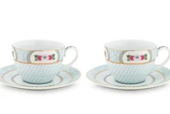 Pip Studio Kop/Schotel<Blushing Birds Set/2 Cappuccino Kop & Schotel Wit
