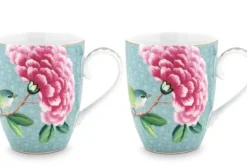 Pip Studio Koffiemokken<Blushing Birds Set/2 Mokken Groot Blauw