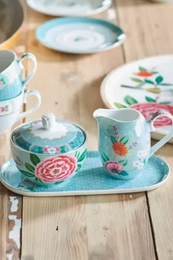 Pip Studio Suikerpotten<Blushing Birds Suiker & Melkschaal Blauw