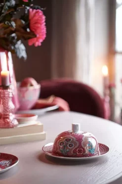 Pip Studio Botervloten<Flower Festival Botervloot Rond Deco Donker Roze