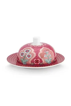 Pip Studio Botervloten<Flower Festival Botervloot Rond Deco Donker Roze