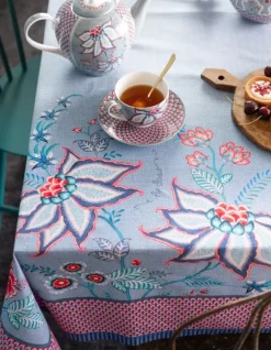 Pip Studio Kop/Schotel<Flower Festival Cappuccino Kop & Schotel Lichtblauw