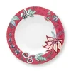 Pip Studio Diepe Borden<Flower Festival Diep Bord Donker 21.5 Cm Roze