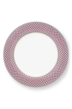 Pip Studio Dinerborden<Flower Festival Dinerbord Rood/Lichtblauw 26.5 Cm Multi