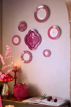 Pip Studio Dinerborden<Flower Festival Dinerbord Rood/Donker 26.5 Cm Roze