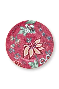 Pip Studio Gebaksborden<Flower Festival Gebaksbord Donker 17 Cm Roze