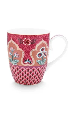 Pip Studio Theemokken<Flower Festival Mok Groot Deco Donker Roze
