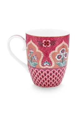 Pip Studio Theemokken<Flower Festival Mok Groot Deco Donker Roze