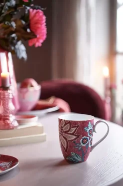 Pip Studio Theemokken<Flower Festival Mok Groot Donker Roze