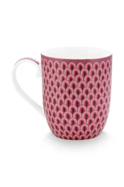 Pip Studio Koffiemokken<Flower Festival Mok Klein Rood/Donker Roze