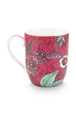 Pip Studio Koffiemokken<Flower Festival Mok Klein Donker Roze