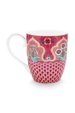 Pip Studio Theemokken<Flower Festival Mok Xl Deco Donker Roze