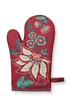 Pip Studio Ovenwanten<Flower Festival Oven Glove Dark Pink Roze