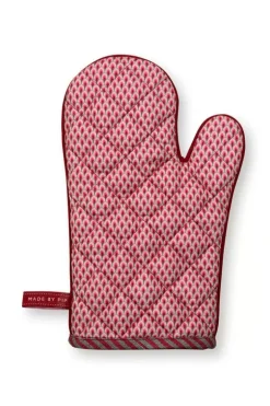 Pip Studio Ovenwanten<Flower Festival Oven Glove Dark Pink Roze