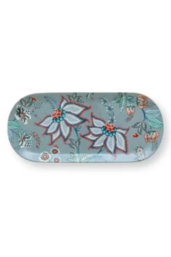 Pip Studio Taartplateaus<Flower Festival Rechthoekig Taartplateau Licht Blauw