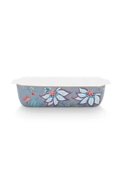 Pip Studio Serveerschalen<Flower Festival Serveerschaal Rechthoekig Licht Blauw