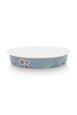 Pip Studio Ovenschalen<Flower Festival Serveerschaal Rond Licht Blauw