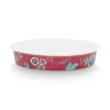 Pip Studio Ovenschalen<Flower Festival Serveerschaal Rond Donker Roze