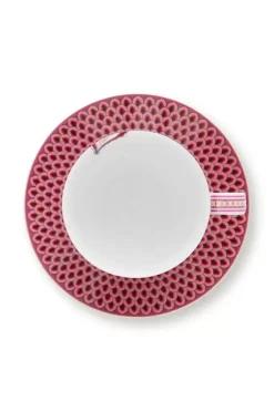 Pip Studio Kop/Schotel<Flower Festival Set/2 Cappuccino Kop & Schotel Donkerroze