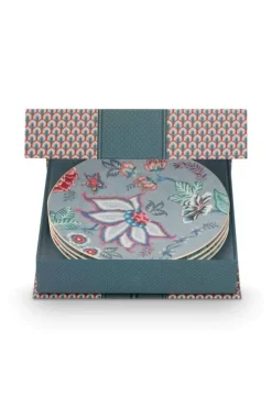 Pip Studio Sets Porseleinen Sets<Flower Festival Set/4 Gebaksborden Licht 17Cm Blauw
