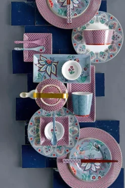 Pip Studio Sets Porseleinen Sets<Flower Festival Set/4 Ontbijtborden Licht 21Cm Blauw