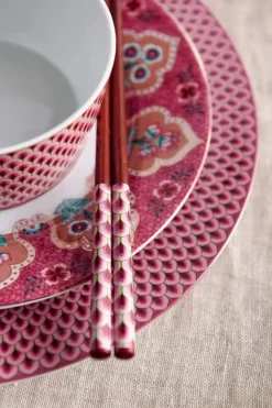 Pip Studio Sets Porseleinen Sets<Flower Festival Set/4 Ontbijtborden Donker 21Cm Roze