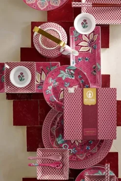 Pip Studio Sets Porseleinen Sets<Flower Festival Set/4 Ontbijtborden Donker 21Cm Roze