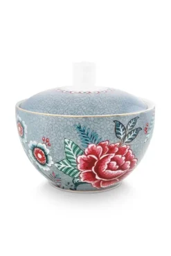 Pip Studio Suikerpotten<Flower Festival Suikerpot Blauw