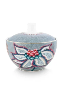 Pip Studio Suikerpotten<Flower Festival Suikerpot Blauw