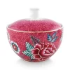 Pip Studio Suikerpotten<Flower Festival Suikerpot Donker Roze