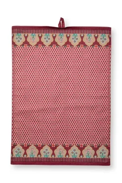 Pip Studio Theedoeken<Flower Festival Tea Towel Red/Dark Pink