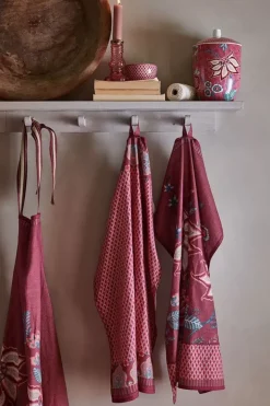 Pip Studio Theedoeken<Flower Festival Tea Towel Red/Dark Pink