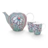 Pip Studio Sets Porseleinen Sets<Flower Festival Thee Set/3 Groot Licht Blauw