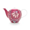 Pip Studio Theepotten<Flower Festival Theepot Groot Donker Roze