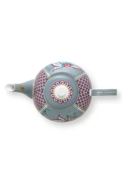 Pip Studio Theepotten<Flower Festival Theepot Groot Licht Blauw