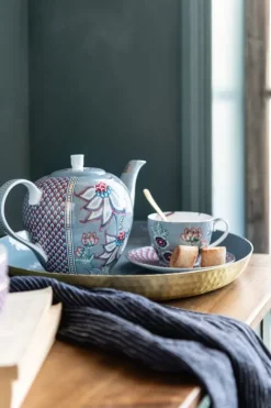 Pip Studio Theepotten<Flower Festival Theepot Groot Licht Blauw