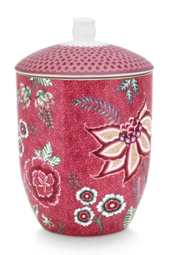Pip Studio Voorraadpotten<Flower Festival Voorraadpot Donker Roze