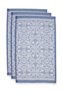 Pip Studio Gastendoekjes<Gastendoek Set/3 Tile De Pip 30X50 Cm Blauw