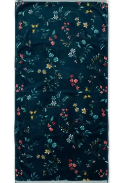 Pip Studio Handdoeken<Grote Handdoek Les Fleurs Donker 70X140 Cm Blauw
